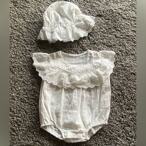 SHEIN White Bubble with Matching Sun Hat